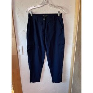 Theory Women Navy‎ Blue Cargo Cropped Pants Size 0 Ankle Tie Detail